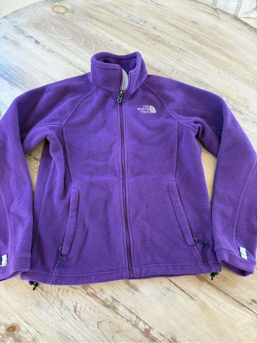 The North Face Girls Purple Full-Zip Fleece Jacket
